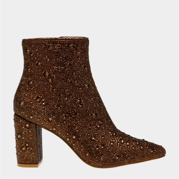 Brown Rhinestone Betsey Johnson ‘Cady’ boots - Picture 2 of 8